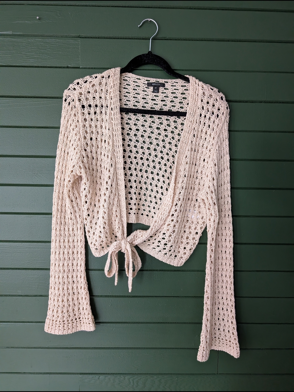 RW&CO. Open-Knit Tie-Front Cardigan